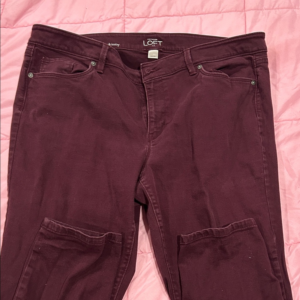LOFT Deep Burgundy Pants